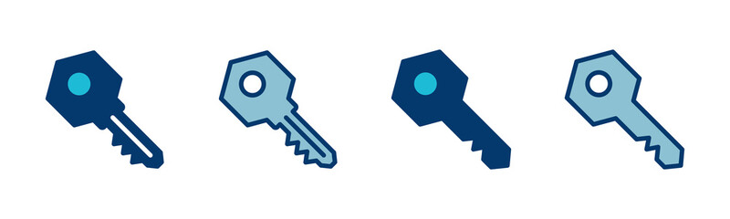 Key icon vector isolated on white background. Key vector icon. Key symbol. security