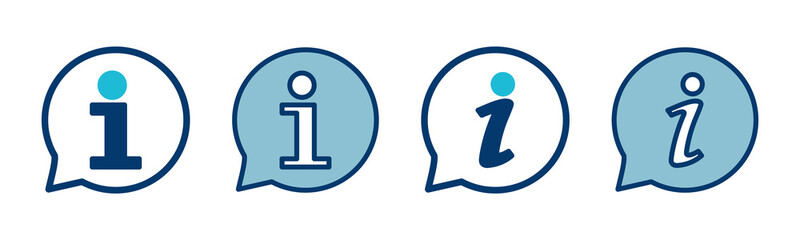 Information icon vector isolated on white background. Info sign. About us