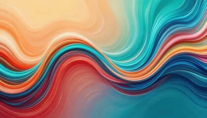 Obraz premium Colorful computer desktop background with waves in vibrant hues and flowing patterns
