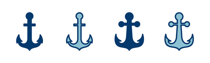 Anchor icon vector isolated on white background.Anchor symbol logo. Anchor marine icon.