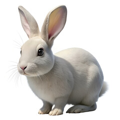 Obraz premium A white rabbit isolated on white