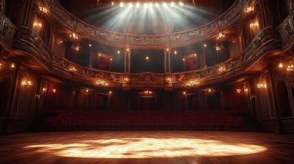 Obraz premium Grand theater interior, spotlight