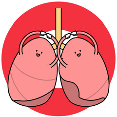 正解を示す肺のイラスト