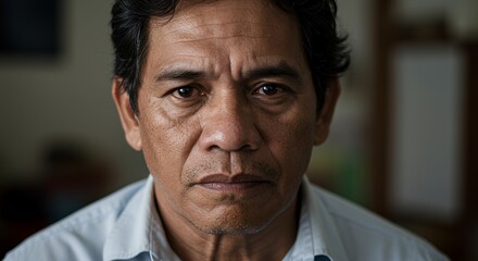 Fototapeta premium Portrait of a Man with Serious Expression