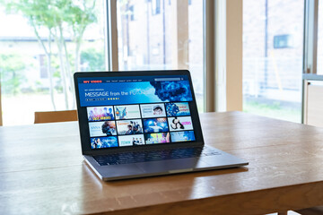 Laptop and video streaming service