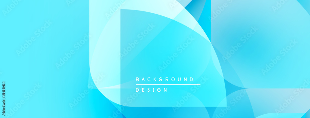 Aufkleber Abstract blue background. Overlapping shapes create modern design. Soft gradients, smooth transitions present visual harmony.