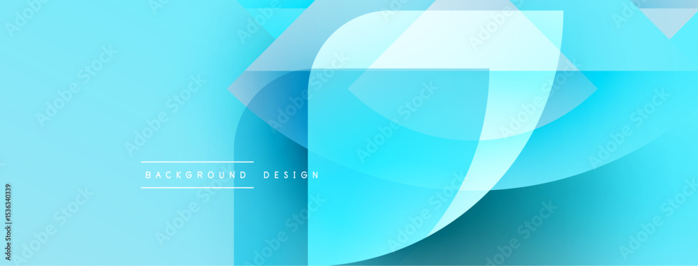 Aufkleber Abstract blue background. Overlapping layers create dynamic, flowing shapes. Modern design with gradient effect. Minimalist style.