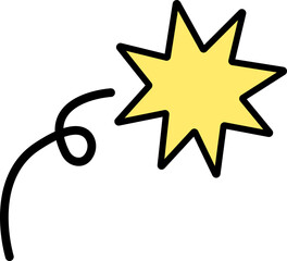 별똥별 라인드로잉 스티커 아이콘(shooting star line drawing icon)