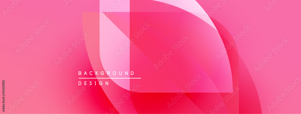 Poster Abstract pink background. Overlapping shapes create dynamic visual effect. Modern design elements present clean aesthetic.