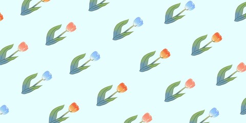 seamless pattern with tulips