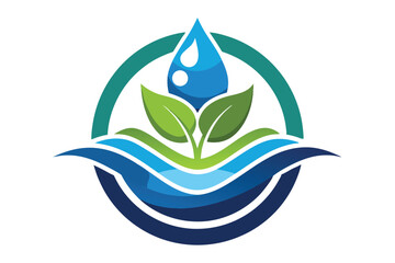 Obraz premium Water, Life, and Growth A Sustainable Logo Design Concept
