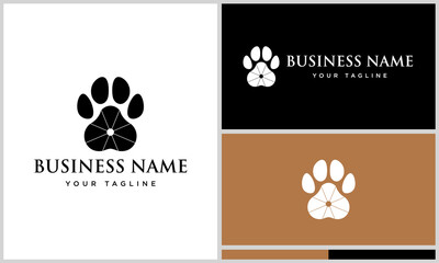 Abstract Paw Print Logo Design.