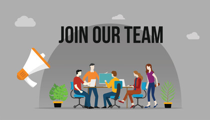 Flat Design Job Opening Announcement