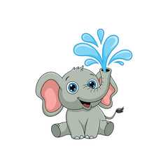 cartoon elephant with a flower