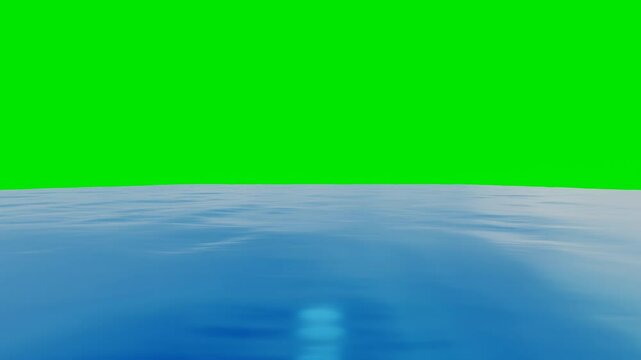 water surface with small ripples on green background. 3d render looped animation