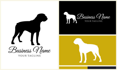 Boxer Dog Logo Design Templates.