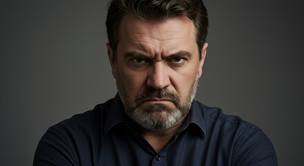 Obraz premium Portrait of a man with an angry expression