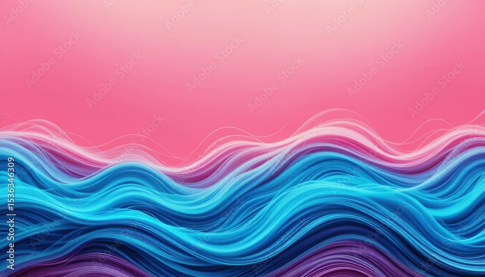 Poster colorful abstract waves create a serene digital background for computer monitors and devices