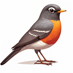 American Robin cartoon vector illustration isolated