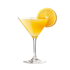 glass with orange juice isolated on white background