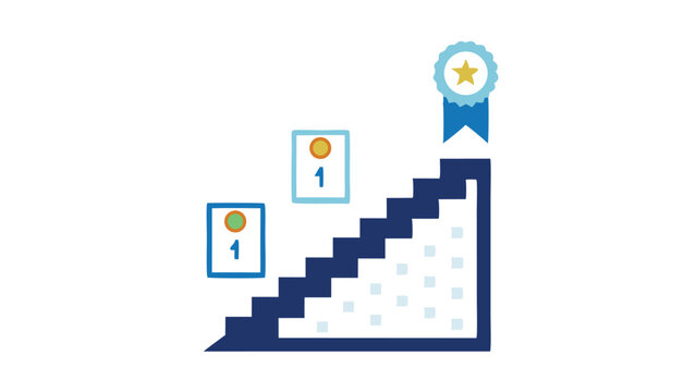 blue stairs to success with award clip art preview