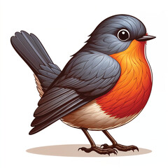 Obraz premium American Robin cartoon vector illustration isolated