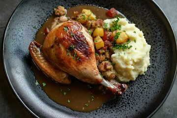 Roasted Turkey with Crispy Golden Skin & Stuffing - Perfect for Thanksgiving