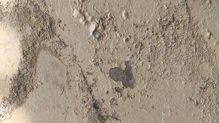 Grungy beige wall texture with visible cracks and weathered spots, creating a raw and rugged background perfect for design templates, overlays, or product presentation surfaces.