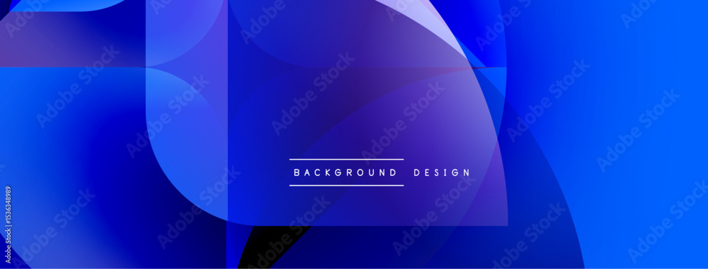 Aufkleber Abstract blue shapes overlap, creating dynamic gradient effect. Modern design suitable for backgrounds, banners, presentations.