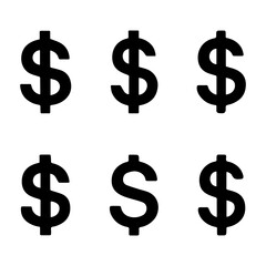 Obraz premium Six Dollar Signs: A graphic resource featuring six bold, black dollar signs arranged in a grid pattern. Perfect for financial or business-related projects.