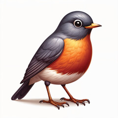 Fototapeta premium American Robin cartoon vector illustration isolated