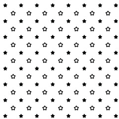 creative seamless pattern with outlined abstract star shapes