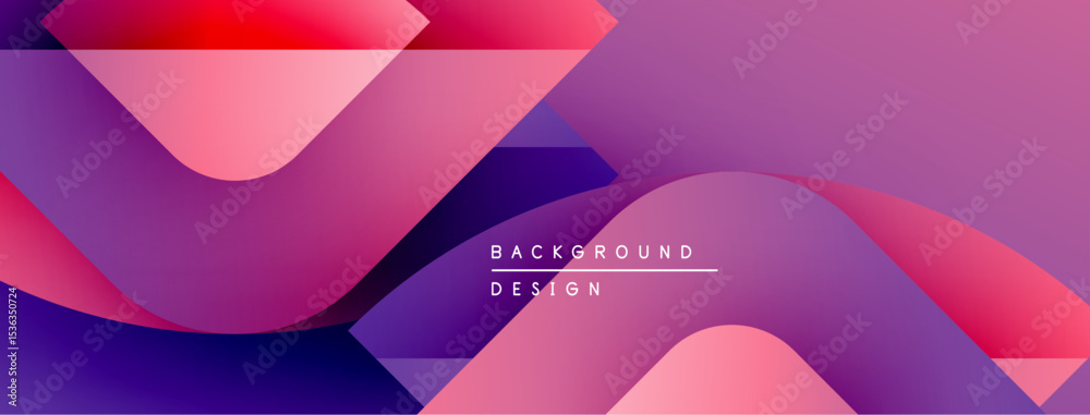Poster Abstract fluid shapes, vibrant pinks, purples, reds blend. Modern design elements create dynamic background texture.