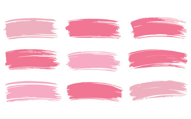 Obraz premium Pink Brush Strokes Set Vector Illustration Watercolor Design Element Art