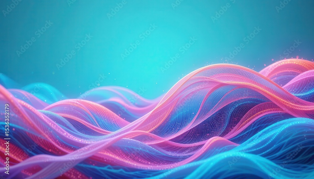 Poster colorful wave patterns create a vibrant background for computer monitors