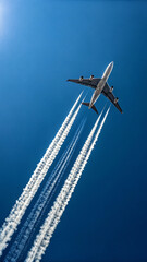 airplane in the blue sky