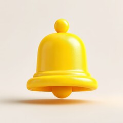 A yellow 3D icon showing a bell, used for alerts or reminders in apps and websites. 