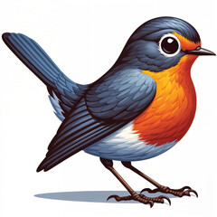 Obraz premium American Robin cartoon vector illustration isolated