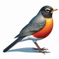American Robin cartoon vector illustration isolated