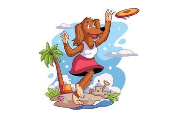 Cute Dog Enjoying Summer Vacations