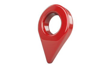 3D domain pin marker icon with transparent background in high-resolution PNG format for map, navigation and location design cutouts