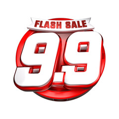 3d Flash Sale 9.9 - Special Offer Promotion isolated for nine day of nine month
