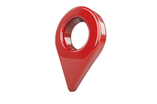 3D domain pin marker icon with transparent background in high-resolution PNG format for map, navigation and location design cutouts