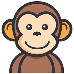 Obraz premium monkey, animal, vector, transparent background, creature, icon, pet, cute, mammal, isolated, zoo, nature, jungle
