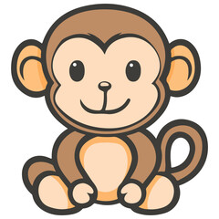 Obraz premium monkey, animal, vector, transparent background, creature, icon, pet, cute, mammal, isolated, zoo, nature, jungle