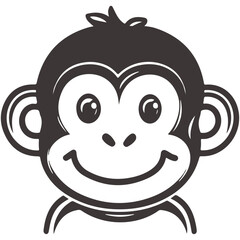 Obraz premium monkey, animal, vector, transparent background, creature, icon, pet, cute, mammal, isolated, zoo, nature, jungle