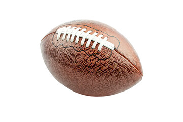 High-resolution American football ball PNG cutout isolated on transparent background for seamless graphic design and sports-themed projects