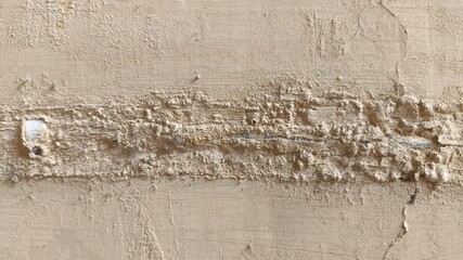 Rustic horizontal cracked wall texture with peeling paint and weathered surface, natural damage and...
