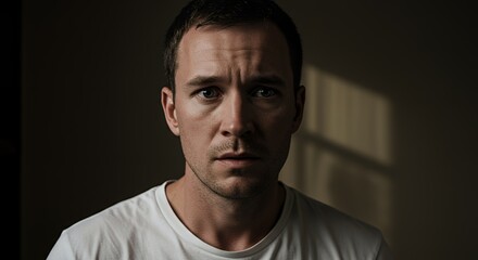 Fototapeta premium Portrait of a Concerned Man