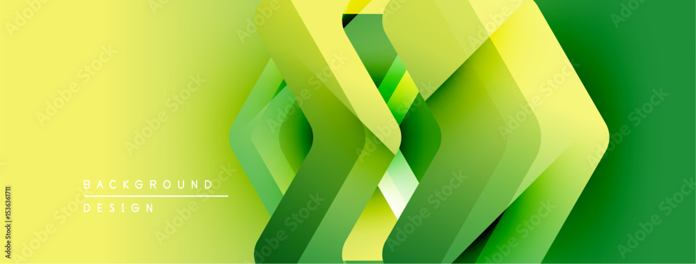 Poster Abstract geometric layers create vibrant gradient effect. Modern design, suitable for backgrounds, presentations, digital art.